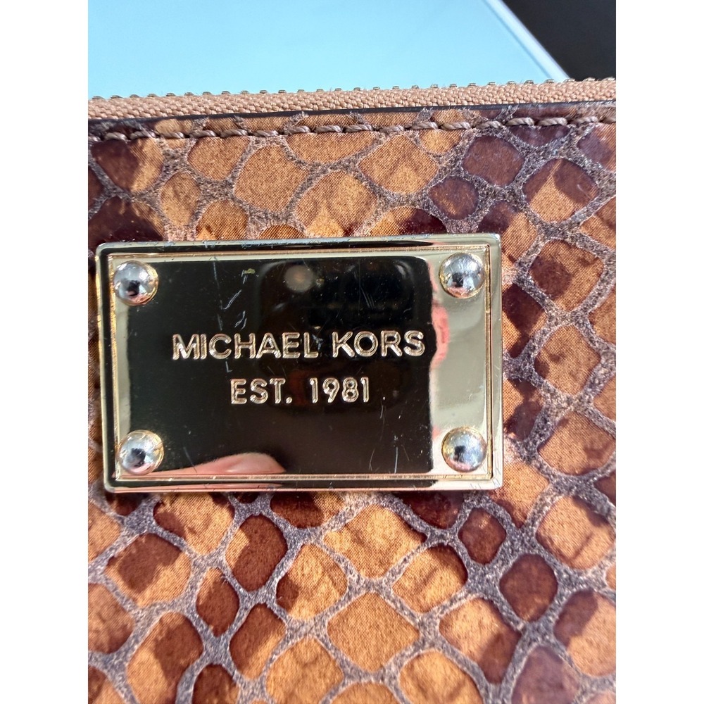 Michael Kors Faux Snake Skin Satchel Tote Bag w/Matching Wallet - Picture 5 of 13